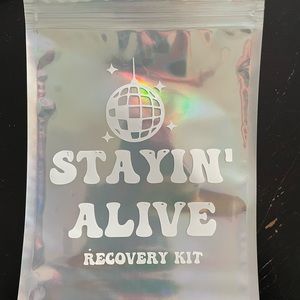 Resealable ‘staying alive’ disco theme recovery bag